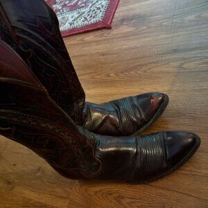 Black Cherry Lucchese Gavin Goat Cowboy Boots